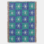 Silberschneeflocken auf blauen Plätzen Decke (Vorderseite Vertikal)