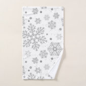 Silberschneeflocken auf weiß badhandtuch set (Handtuch)