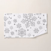 Silberschneeflocken auf weiß badhandtuch set (Handtuch)
