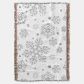 Silberschneeflocken auf weiß decke (Vorderseite Vertikal)