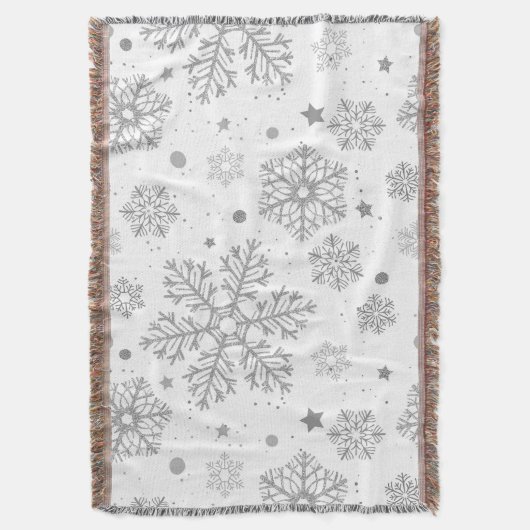 Silberschneeflocken auf weiß decke (Vorderseite Vertikal)