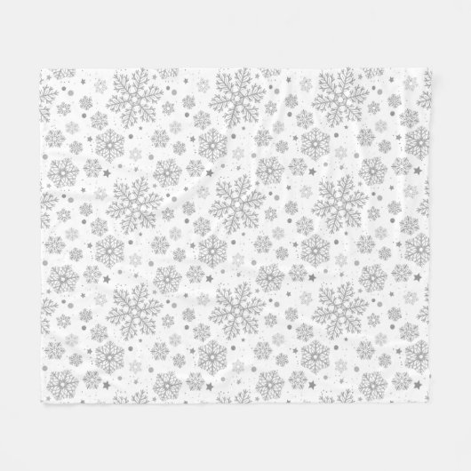Silberschneeflocken auf weiß fleecedecke (Vorderseite (Horizontal))