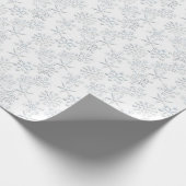 Silberschneeflocken auf Weiß Geschenkpapier (Ecke)