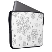 Silberschneeflocken auf weiß laptopschutzhülle (Vorne Rechts)