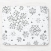 Silberschneeflocken auf weiß mousepad (Vorne)