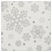 Silberschneeflocken auf weiß stoff (Muster)