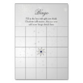 Silberschneeflocken Brautparty-Bingokarten Tischnummer (Rückseite)