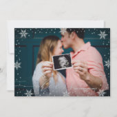 Silberschneeflocken Foto Weihnachtsfeiertag Karte (Vorderseite)