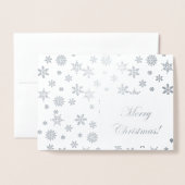 Silberschneeflocken Frohe Weihnachten! Folienkarte (Vorderseite mit Umschlag)