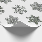 Silberschneeflocken, gefroren geschenkpapier (Ecke)