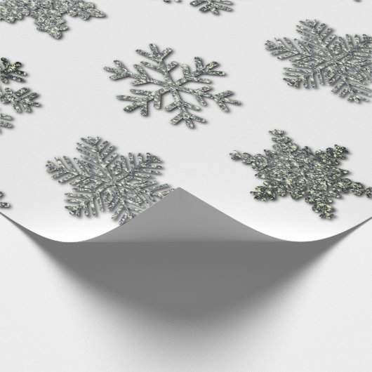 Silberschneeflocken, gefroren geschenkpapier (Ecke)