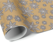 Silberschneeflocken Geschenkpapier (Rolleneckpunkt)