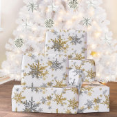 Silberschneeflocken Geschenkpapier