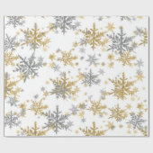 Silberschneeflocken Geschenkpapier (Flach)