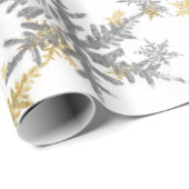 Silberschneeflocken Geschenkpapier (Rolleneckpunkt)