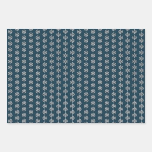 Silberschneeflocken Geschenkpapier Set (Vorderseite 2)