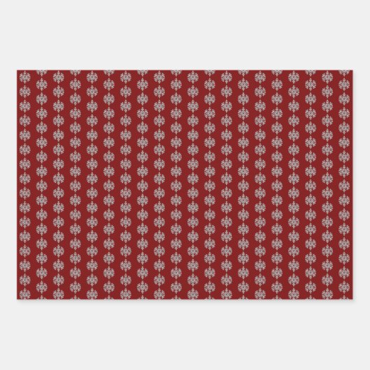 Silberschneeflocken Geschenkpapier Set (Vorderseite 2)