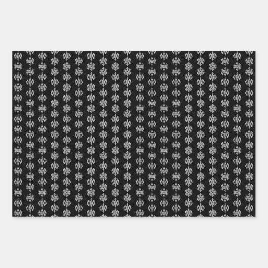 Silberschneeflocken Geschenkpapier Set (Vorderseite)