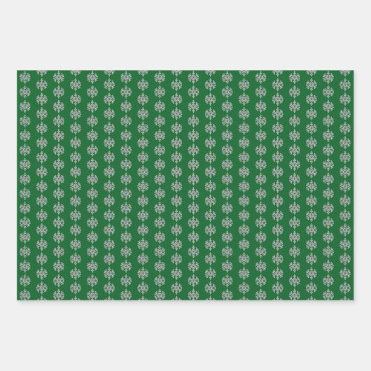 Silberschneeflocken Geschenkpapier Set (Vorderseite 3)