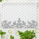 Silberschneeflocken Geschirrtuch (Gefaltet)