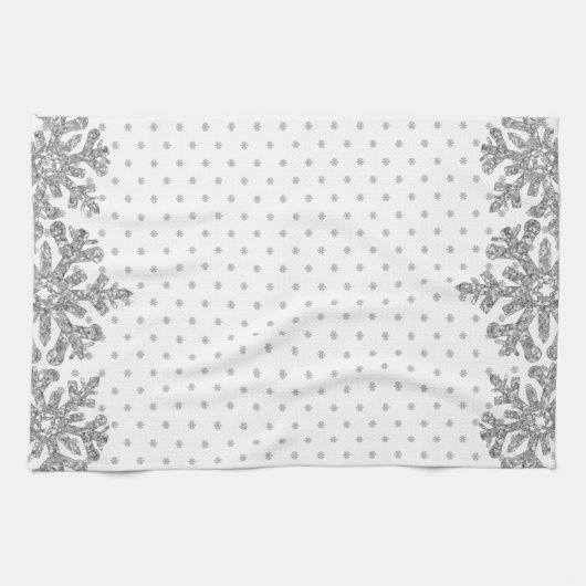 Silberschneeflocken Geschirrtuch (Horizontal)