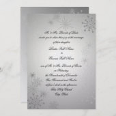 Silberschneeflocken Hochzeit Einladung (Vorne/Hinten)