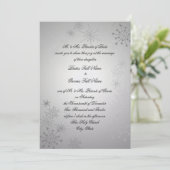 Silberschneeflocken Hochzeit Einladung (Stehend Vorderseite)