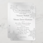 Silberschneeflocken Hochzeit Einladung (Vorne/Hinten)