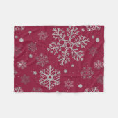 Silberschneeflocken in dunkelrot fleecedecke (Vorderseite (Horizontal))