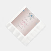 Silberschneeflocken Kristallkugeln Pink Pearls Hoc Serviette (Ecke)