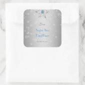 Silberschneeflocken Kristallkugeln Silberperlen Ho Quadratischer Aufkleber (Tasche)