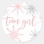 Silberschneeflocken-Mannschaftsmädchen Runder Aufkleber (Vorderseite)