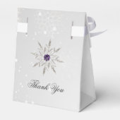 Silberschneeflocken mit lila Brautparty Geschenkschachtel (Rückseite)