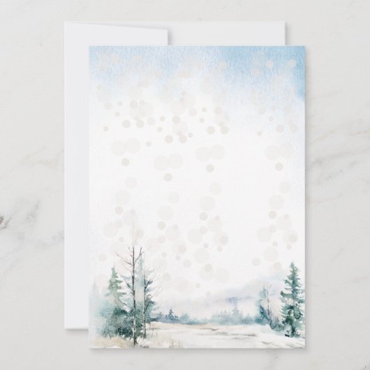 Silberschneeflocken Schnee in Liebe Brautparty Einladung (Rückseite)