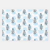 Silberschneeflocken und Mistelkuchen mit Blau Geschenkpapier Set (Vorderseite 2)