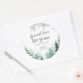 Silberschneeflocken Wald Hand Sanitizer Label Runder Aufkleber (Umschlag)