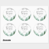 Silberschneeflocken Wald Hand Sanitizer Label Runder Aufkleber (Blatt)