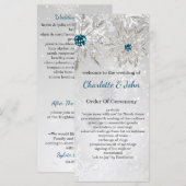 Silberschneeflocken Winterhochzeit Programm (Vorne/Hinten)