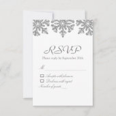 Silberschneeflocken Winterhochzeit RSVP Karte (Vorderseite)