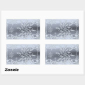 Silberschneeflockenkleber Rechteckiger Aufkleber (Blatt)