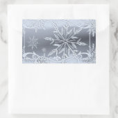 Silberschneeflockenkleber Rechteckiger Aufkleber (Tasche)