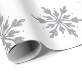 Silberschneeflockenpapier Geschenkpapier (Rolleneckpunkt)