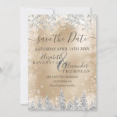 Silberschneekiefer Goldfolie Weihnachten Save the Save The Date (Vorderseite)