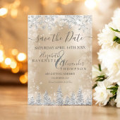 Silberschneekiefer Goldfolie Weihnachten Save the Save The Date