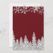 Silberschneekiefer Weihnachtsfest Rote Hochzeit Einladung (Rückseite)