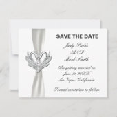 Silberschwänze mit weißer Ribbon Save the Date Einladung (Vorderseite)