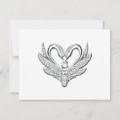 Silberschwänze mit weißer Ribbon Save the Date Einladung (Rückseite)