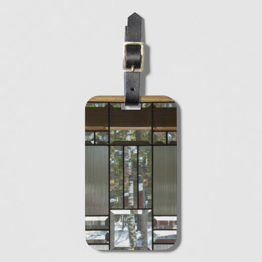 Silberschwarz, geschliffen, modern gepäckanhänger (Vorderseite Vertikal)