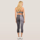 Silberschwarze Glitzer Capri Leggings (Rückseite)