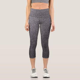 Silberschwarze Glitzer Capri Leggings